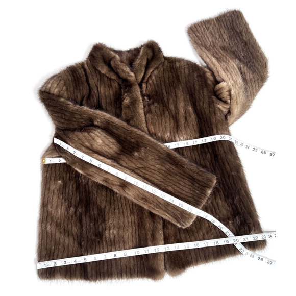 MINK FUR WomenS Jacket Brown Size L - Picture 13 of 17